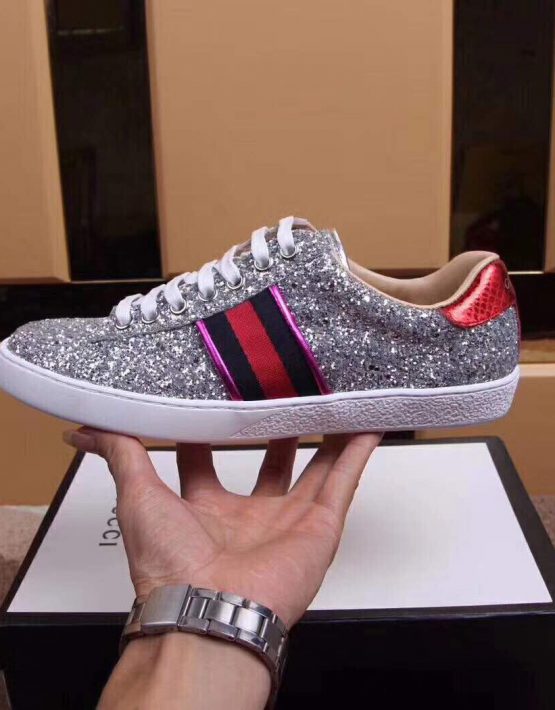 womens silver gucci sneakers