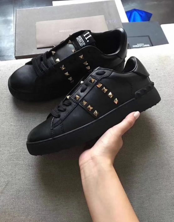 valentino rockstud black sneakers