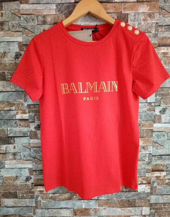 red balmain t shirt