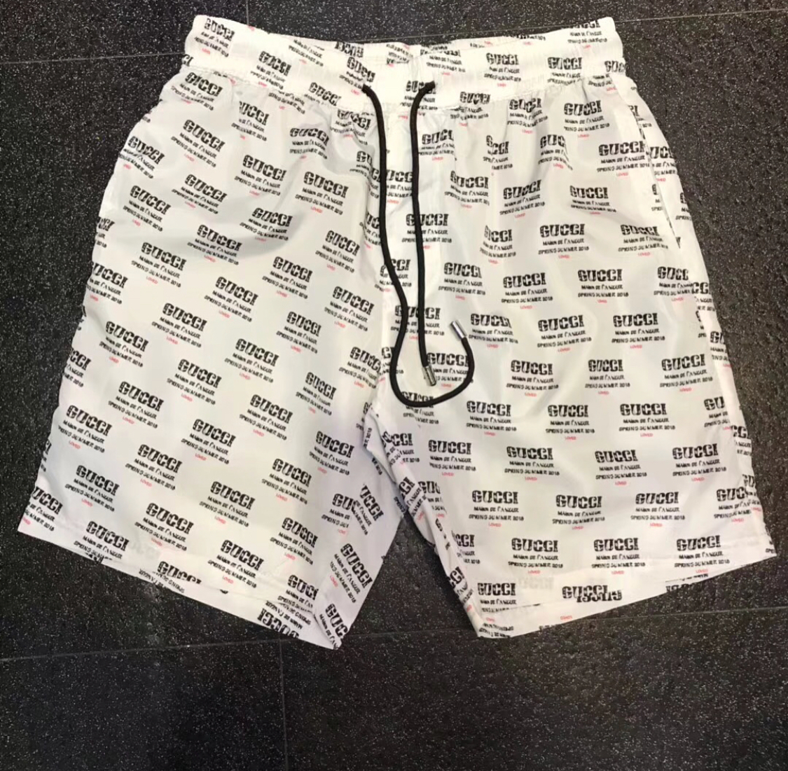 white gucci swim shorts