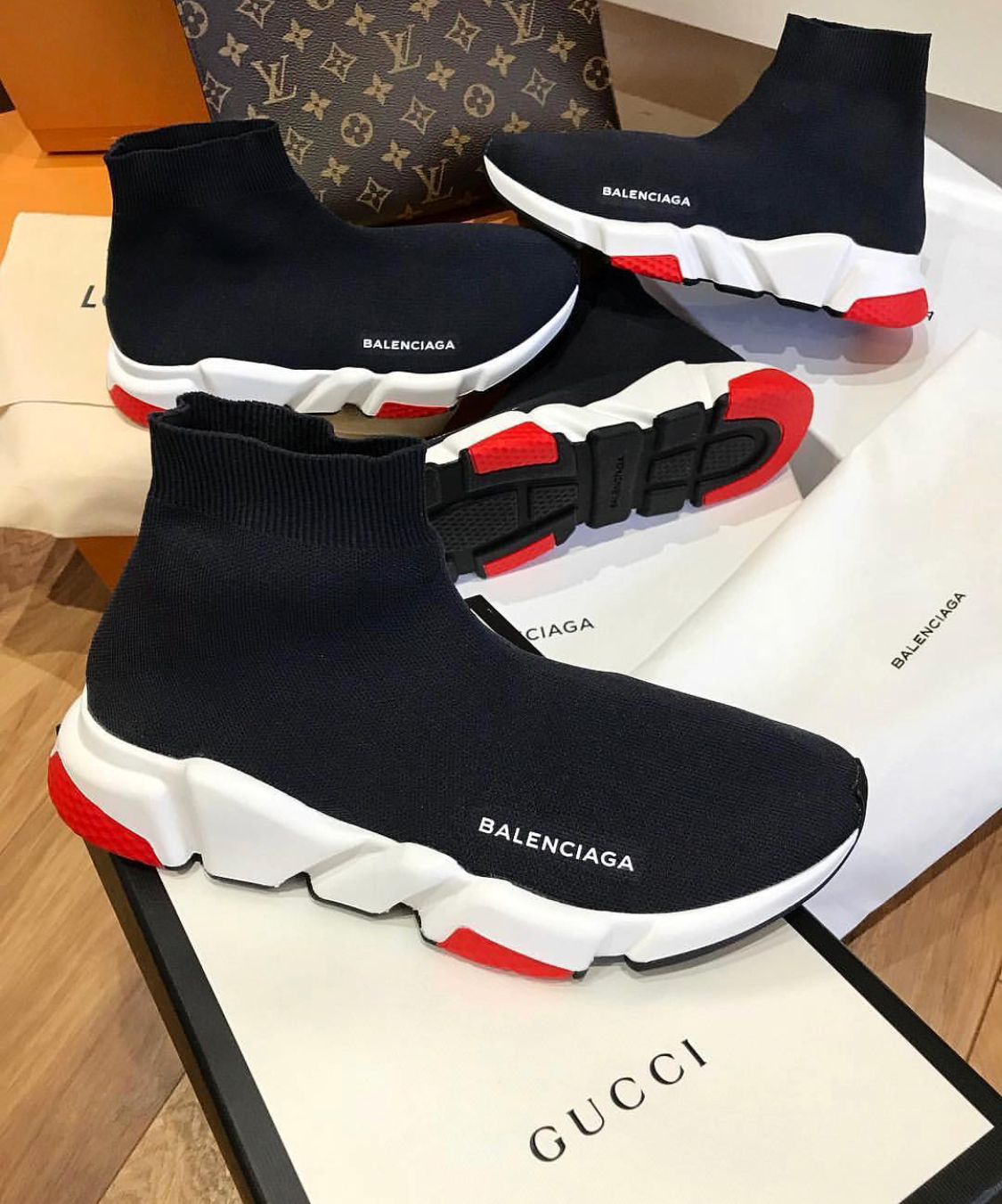 BALENCIAGA RUNNER Black WITH WHITE AND 