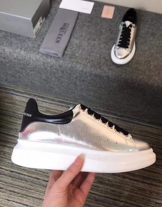 alexander mcqueen silver sneakers