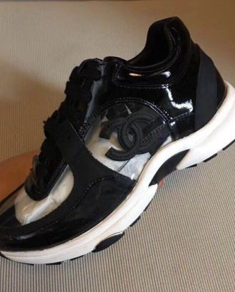 chanel black transparent sneakers