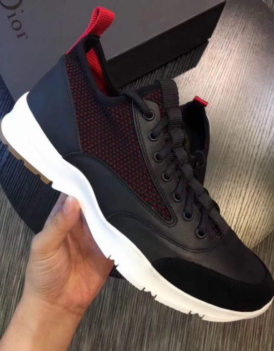 dior sneakers black red