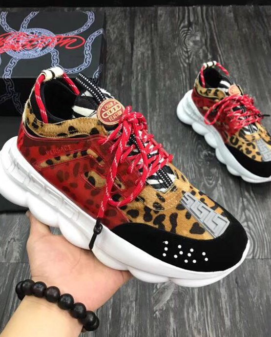 versace leopard sneakers