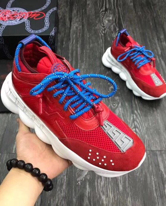 versace chain reaction sneakers red