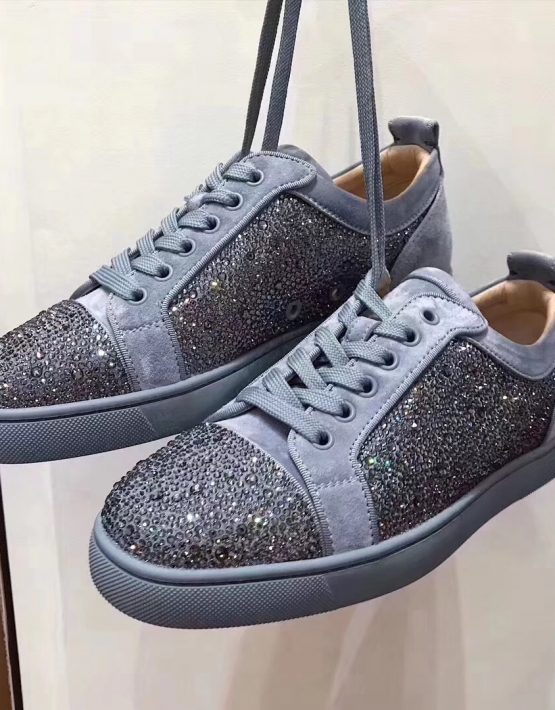 Louboutin Strass Sneaker Light Blue/Grey – billionairemart