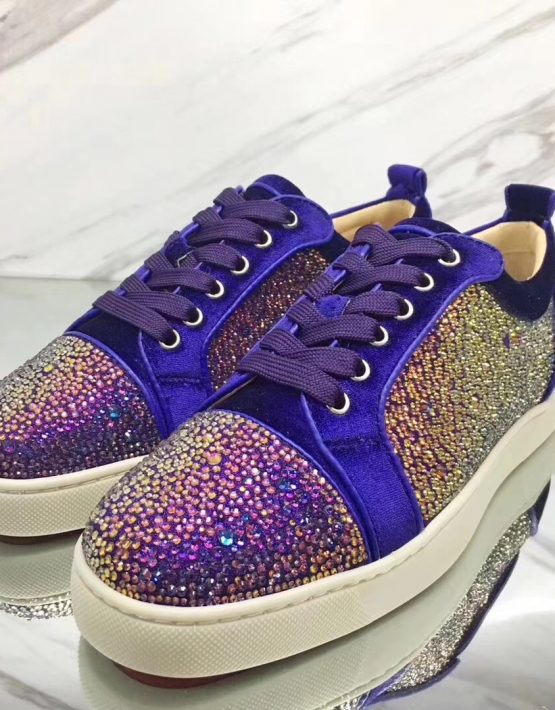louboutin purple sneakers