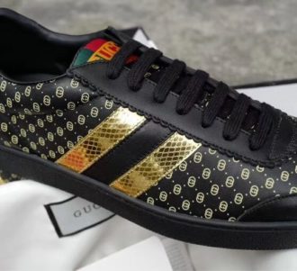 black and gold gucci sneakers
