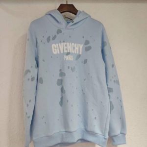 givenchy blue ripped hoodie