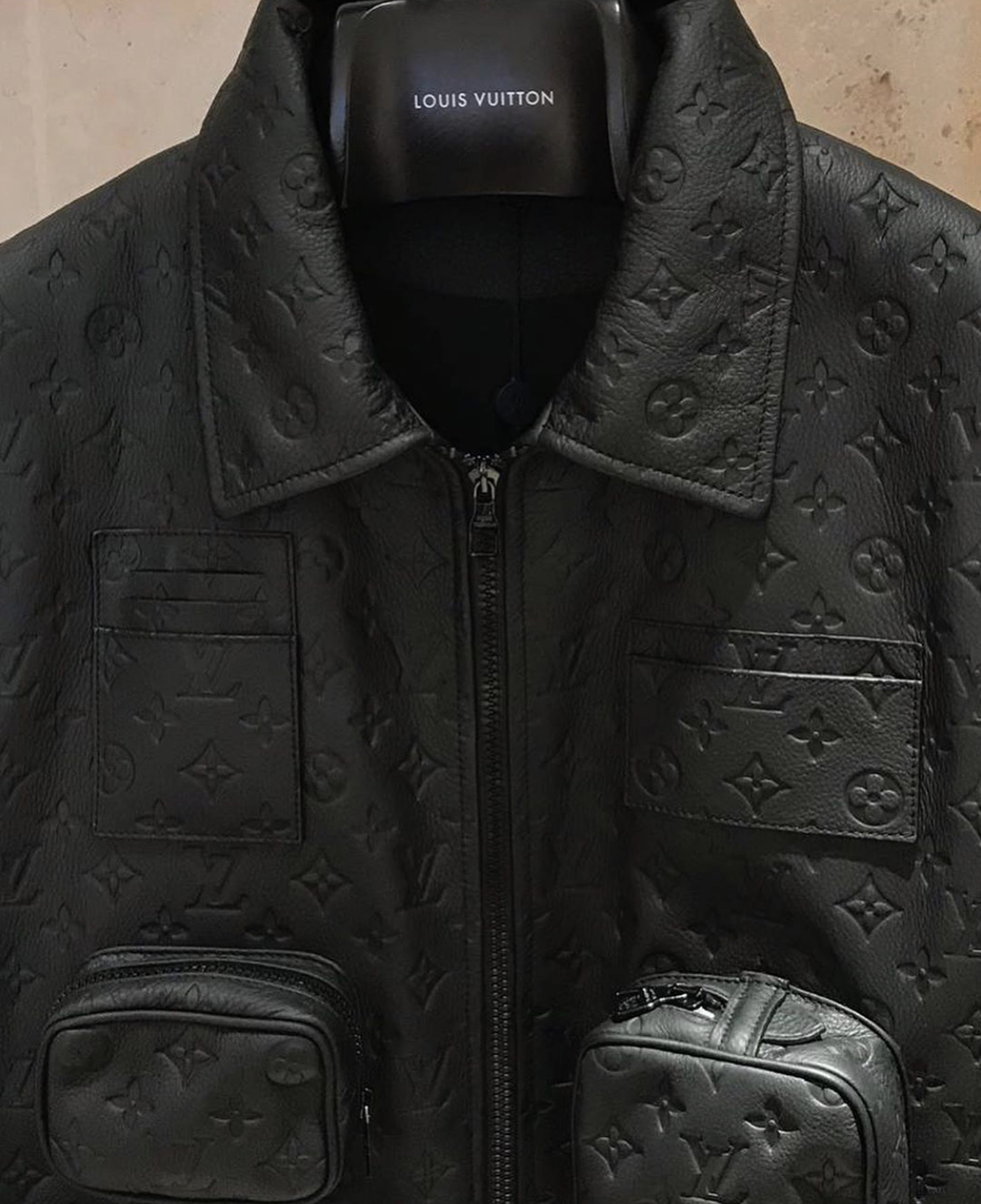 Louis Vuitton Black Leather Jacket – billionairemart