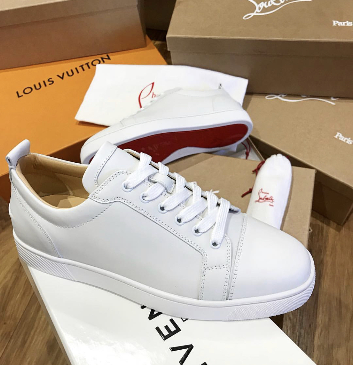 Fresh White Louboutin Sneaker – billionairemart
