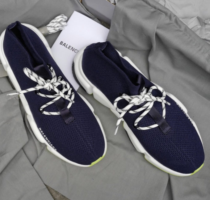 balenciaga speed lace up blue