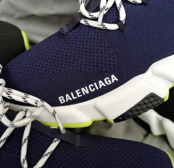 balenciaga speed lace up blue