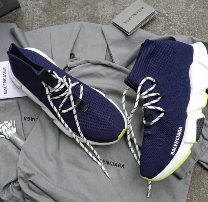 balenciaga speed lace up blue
