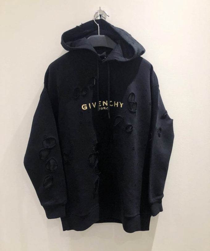 GIVENCHY PARIS DESTROYED HOODIE Balck – billionairemart