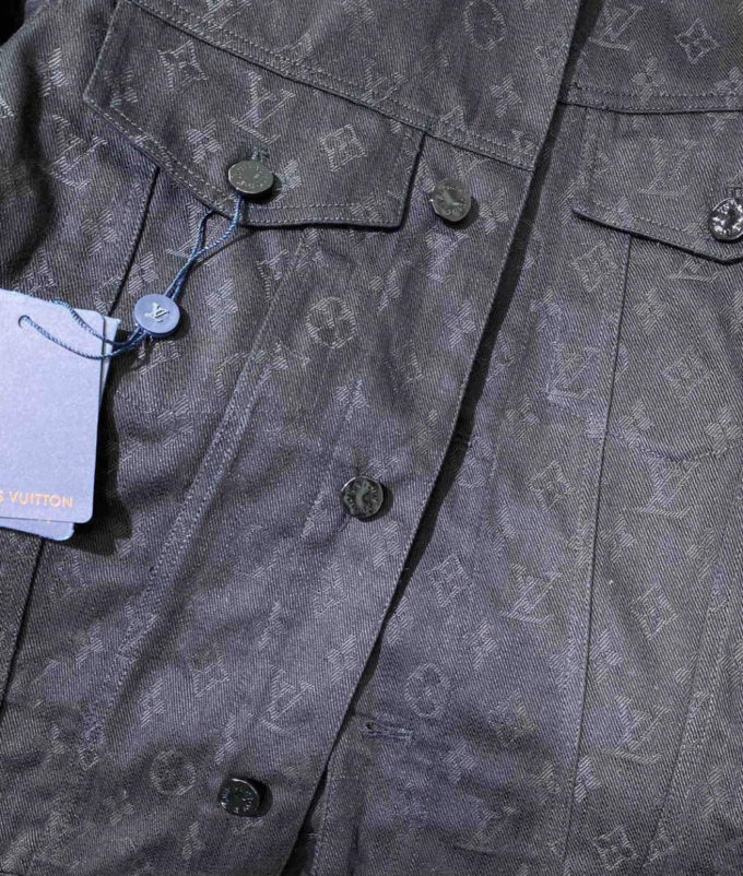 Louis Vuitton Suede Denim Jacket, Navy, 48