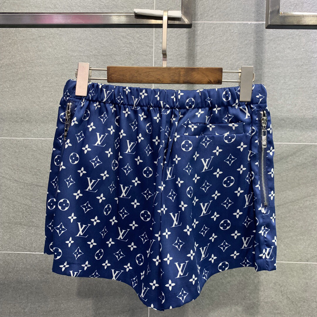 Louis Vuitton blue Silk Monogram Shorts