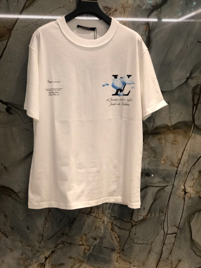 Louis Vuitton Blue & White Cloud Logo T-Shirt