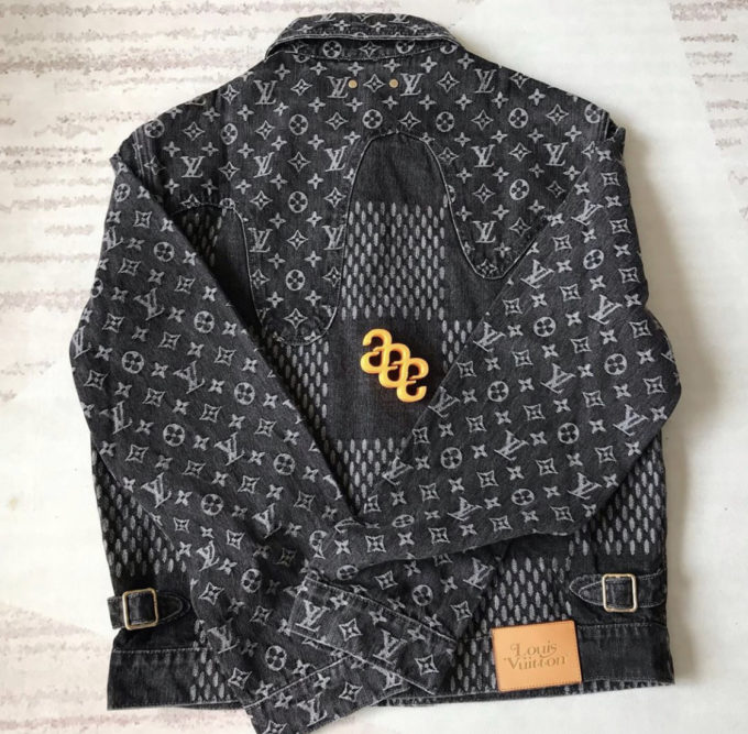 Louis Vuitton GIANT DAMIER WAVES MONOGRAM DENIM JACKET Black ...