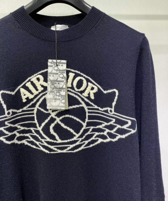 dior x jordan wings sweater navy