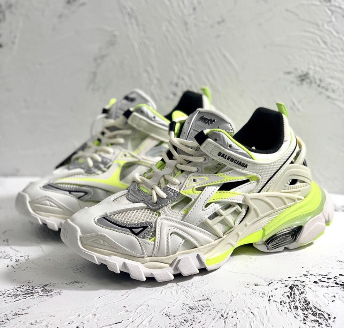 Balenciaga track 2 Sneaker white and neon yellow – billionairemart