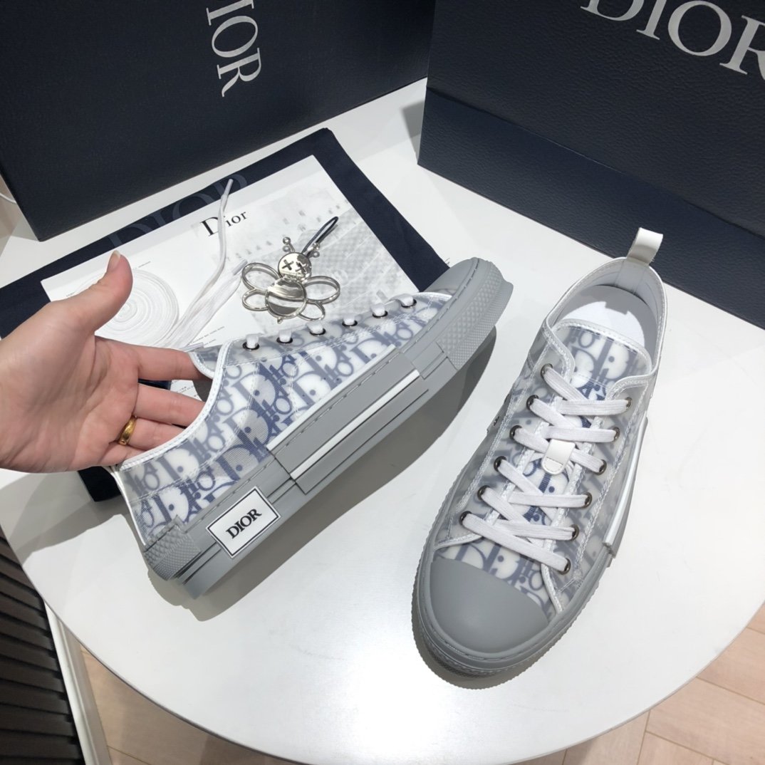 Dior B23 Navy Blue Oblique Canvas Low Top Sneaker – billionairemart