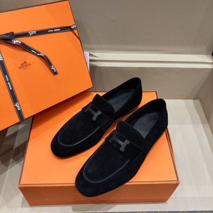 Hermès Black Velvet Loafer – billionairemart