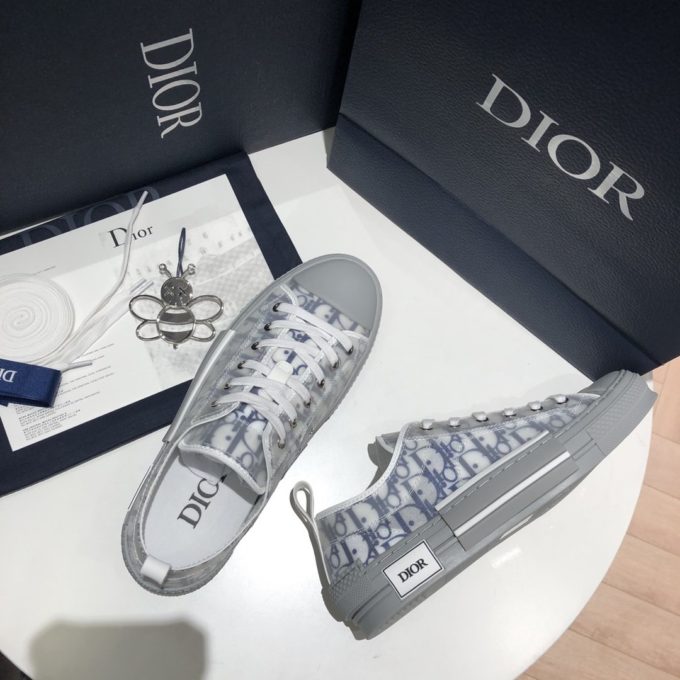 Dior B23 Navy Blue Oblique Canvas Low Top Sneaker – billionairemart