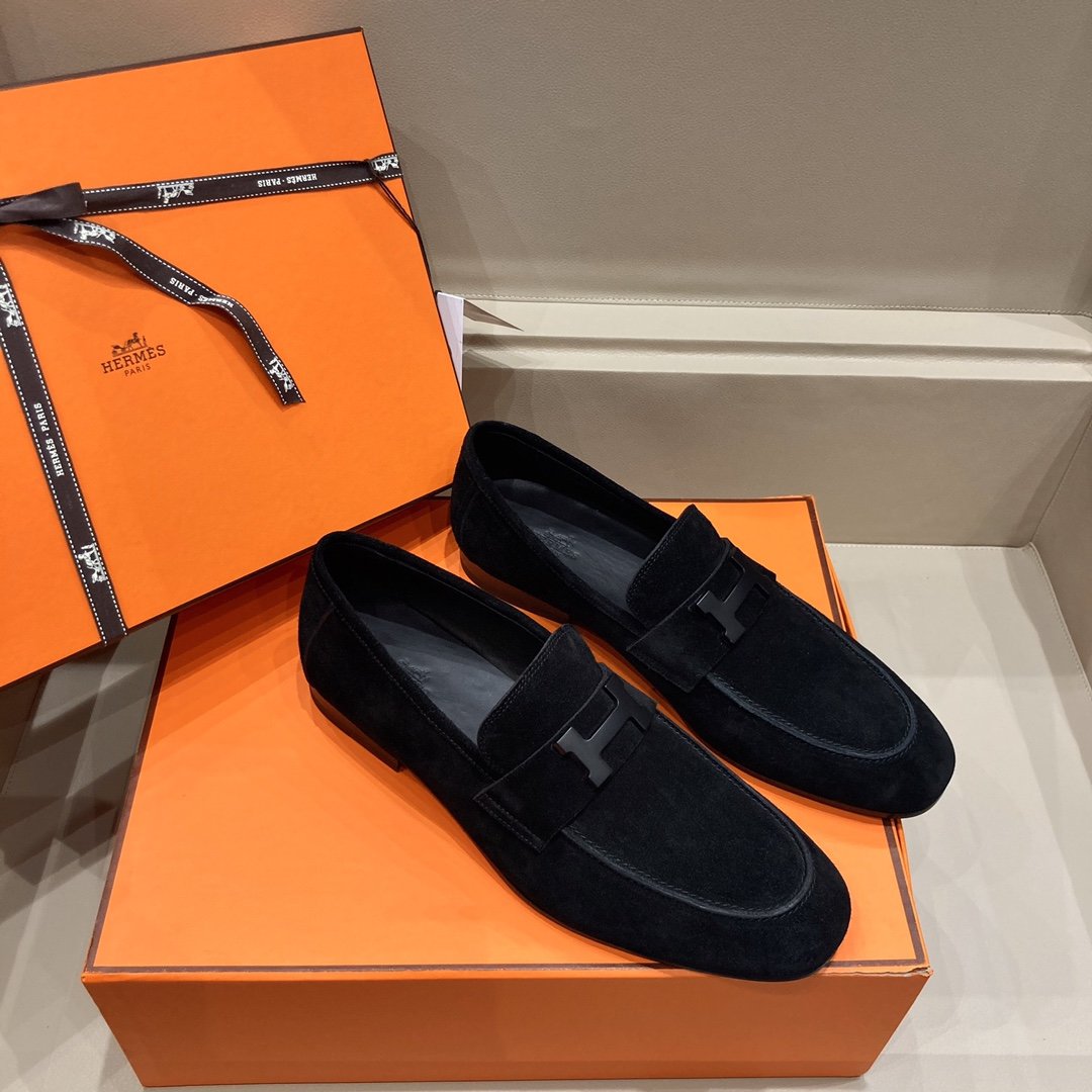 Hermès Black Velvet Loafer – billionairemart
