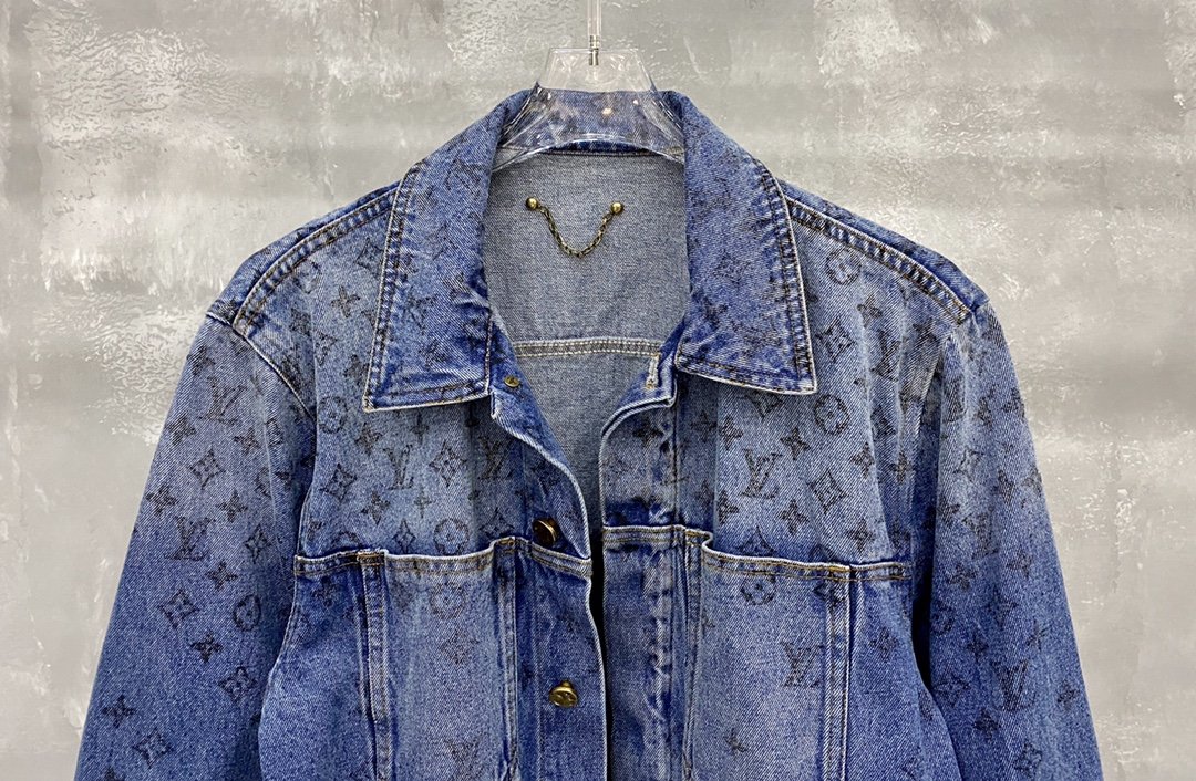 lv green denim jacket