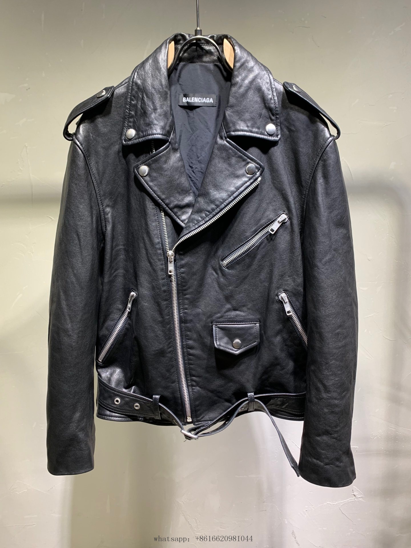 Balenciaga Men Leather Jacket billionairemart