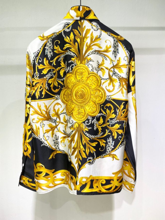 versace barocco acanthus print silk shirt