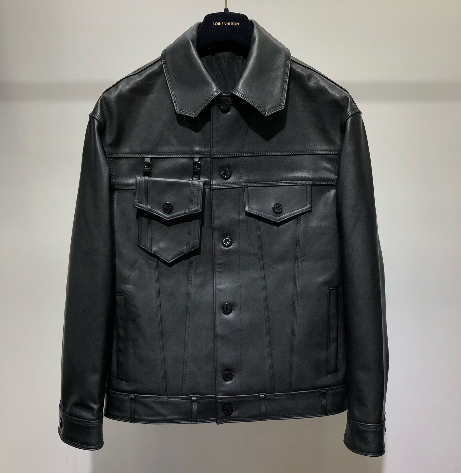 Louis Vuitton Leather Denim Jacket chain & 3D pocket – billionairemart