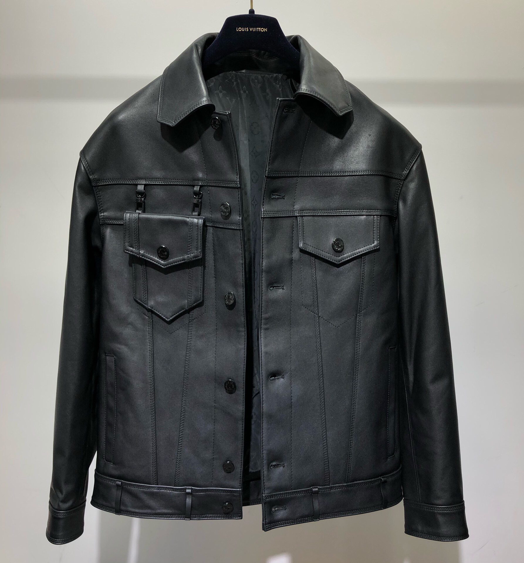 Louis Vuitton Leather Denim Jacket chain & 3D pocket – billionairemart