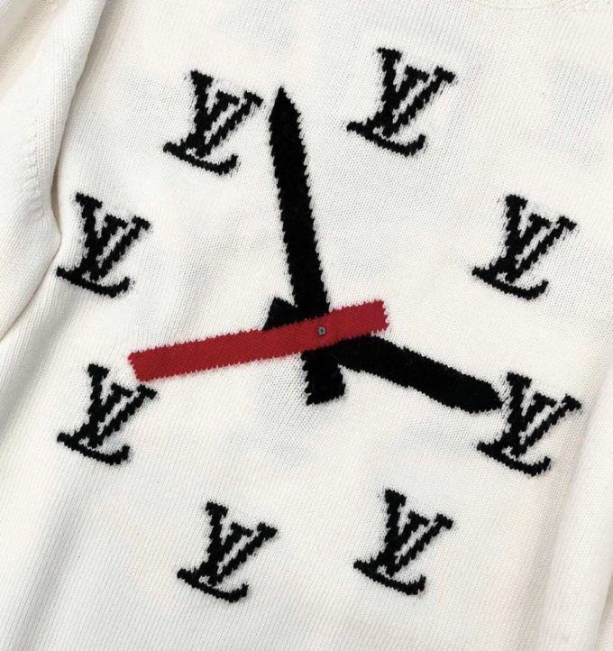 clock intarsia pullover louis vuitton