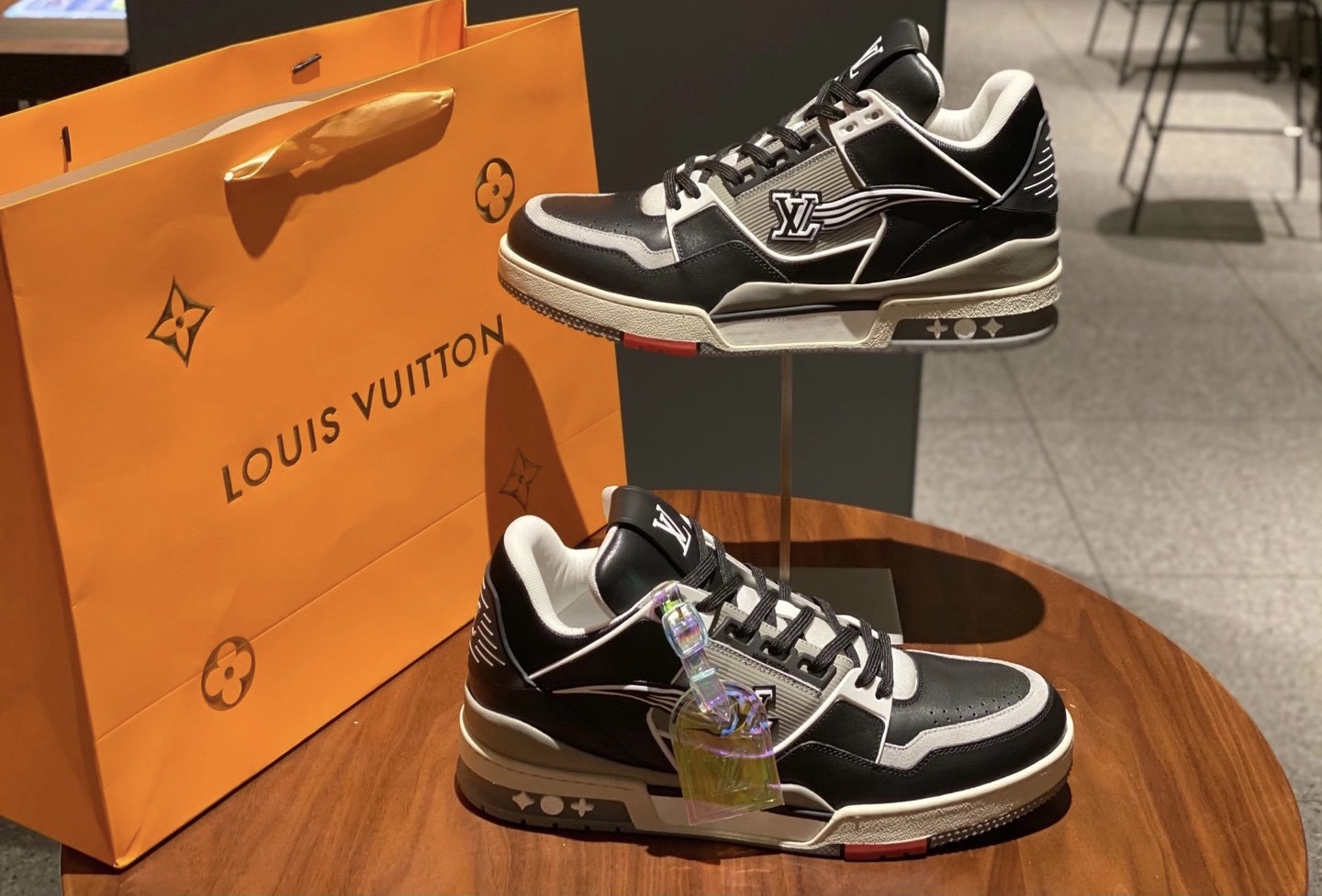 Louis Vuitton Mid High Gray and Black Sneaker – billionairemart