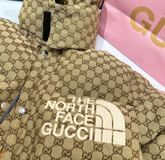 gucci north face jacket pink