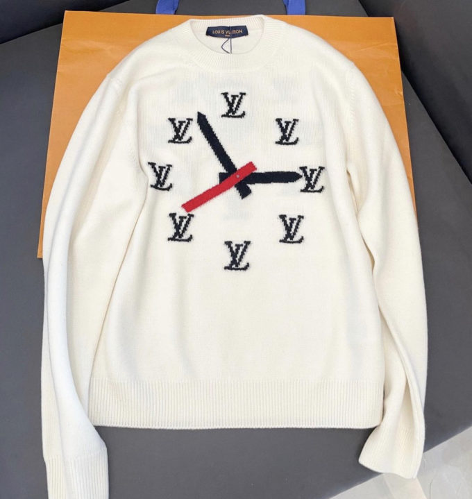 clock intarsia pullover louis vuitton