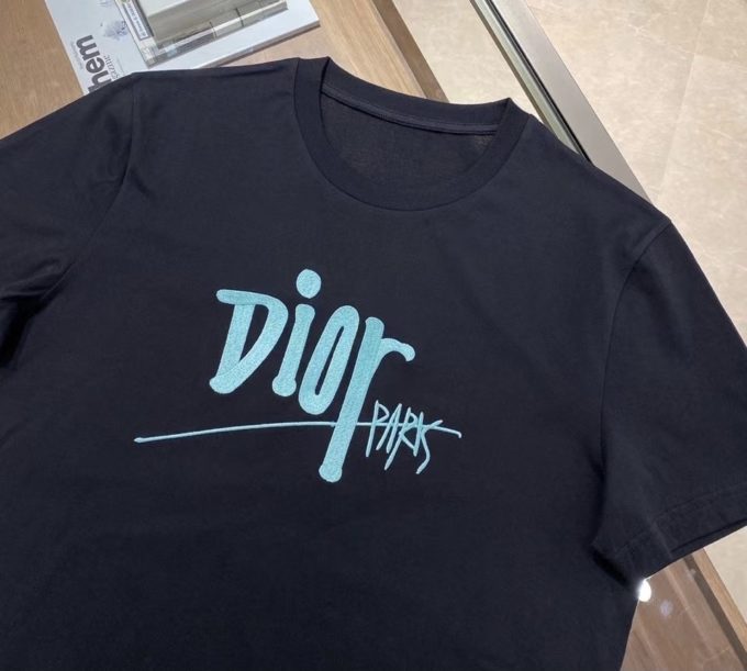 Dior T-shirt with Green Logo – billionairemart