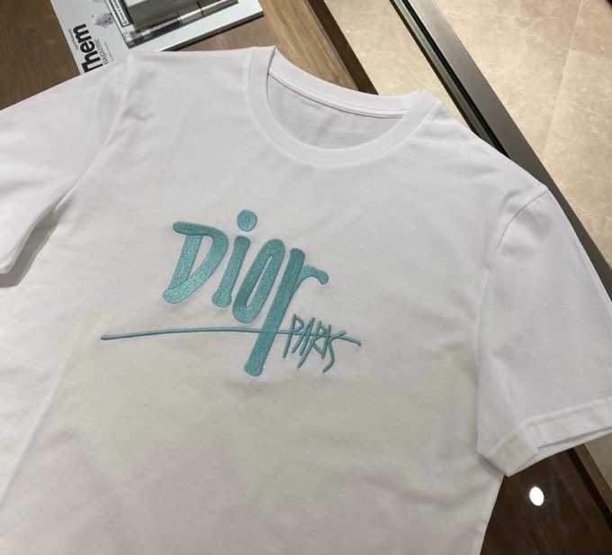 Dior T-shirt with Green Logo – billionairemart