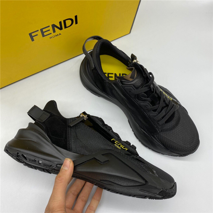 FENDI FLOW Black nylon low tops – billionairemart