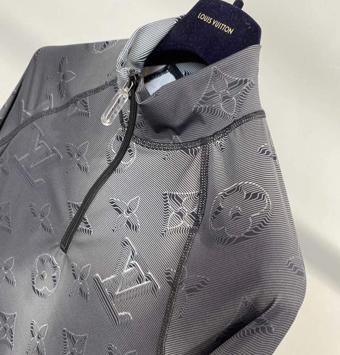 Louis Vuitton TECHNICAL PRINTED HALF-ZIP LONG-SLEEVED TOP – billionairemart