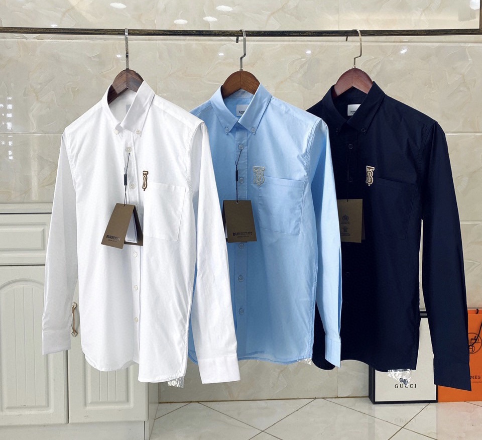 Burberry Monogrom Motif Stretch Cotton Poplin Shirt – billionairemart