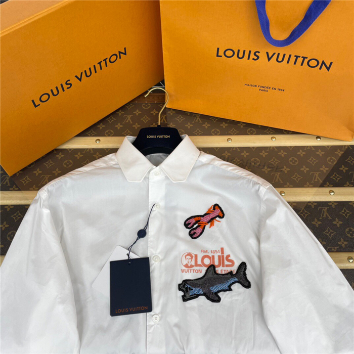 Louis Vuitton REGULAR SHIRT WITH BEADS PATCHES – billionairemart