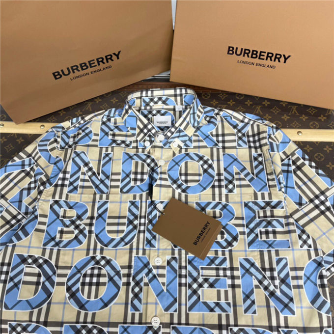 Burberry Short-sleeve Vintage Check Logo Print Cotton Shirt ...