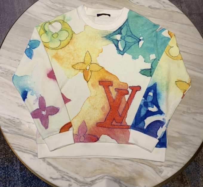 watercolor giant monogram sweatshirt