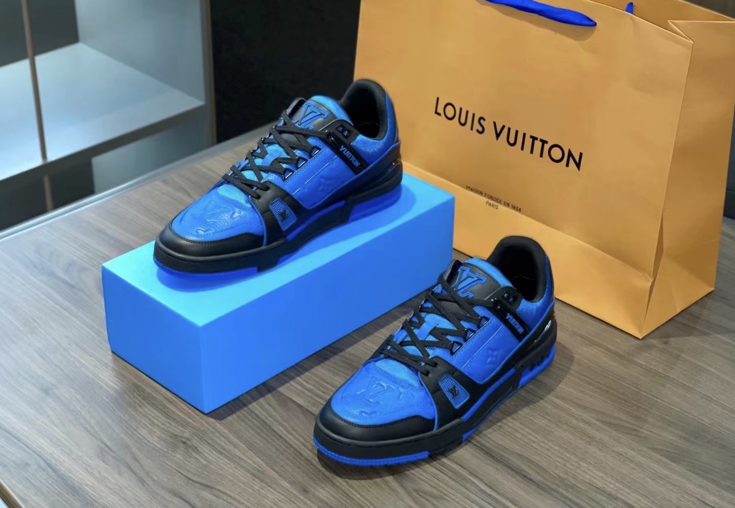 Louis Vuitton Blue and Black Sneaker – billionairemart