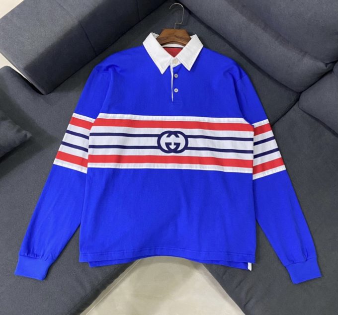 Gucci Jersey polo sweatshirt with Interlocking G – billionairemart