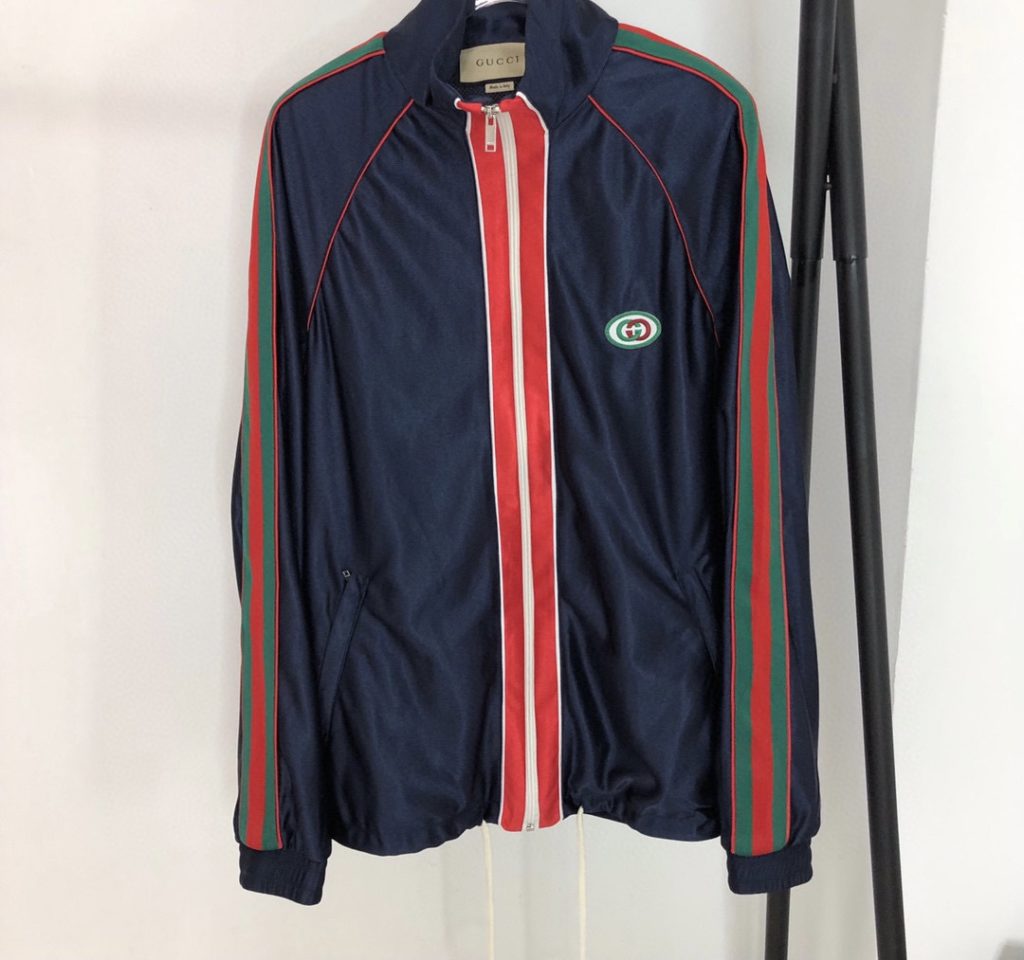 Gucci Shiny jersey jacket with Web – billionairemart